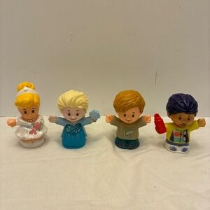 Fisher Price Little People Disney Figures Anna Bicycle Cinderella Toy Lot of 4